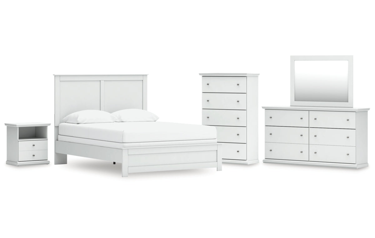 Bostwick Shoals Queen Panel Bed, Dresser, Mirror, Chest and Nightstand
