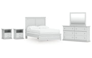 Bostwick Shoals Full Panel Bed with Mirrored Dresser and Nightstand