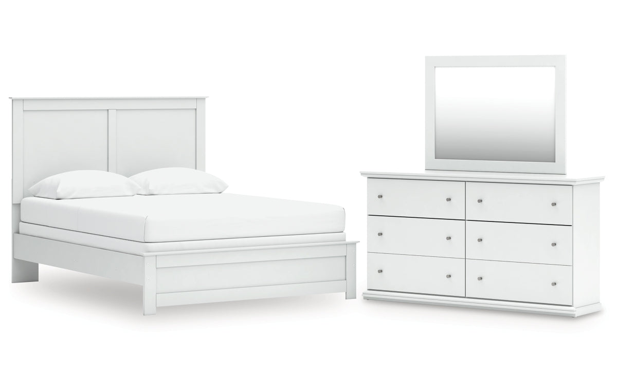 Bostwick Shoals Queen Panel Bed with Mirrored Dresser