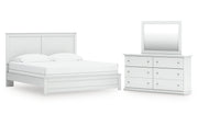 Bostwick Shoals King Panel Bed with Mirrored Dresser