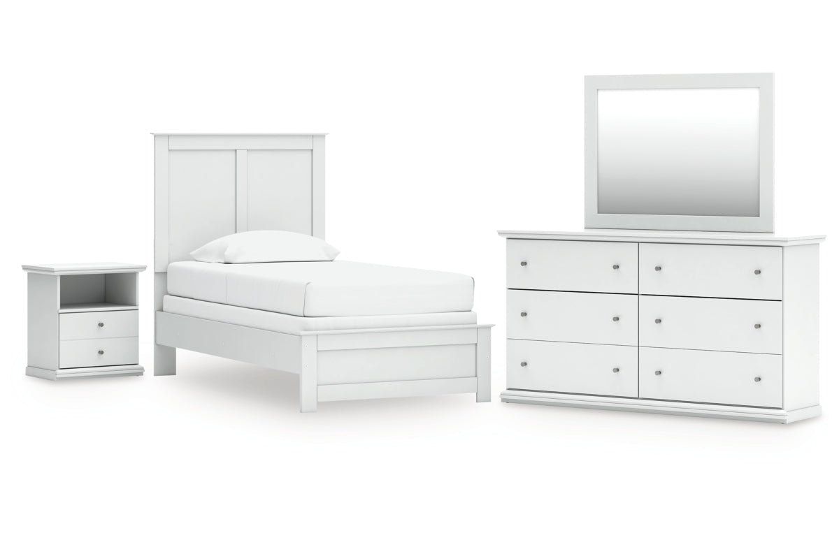 Bostwick Shoals Twin Panel Bed, Dresser, Mirror and Nightstand