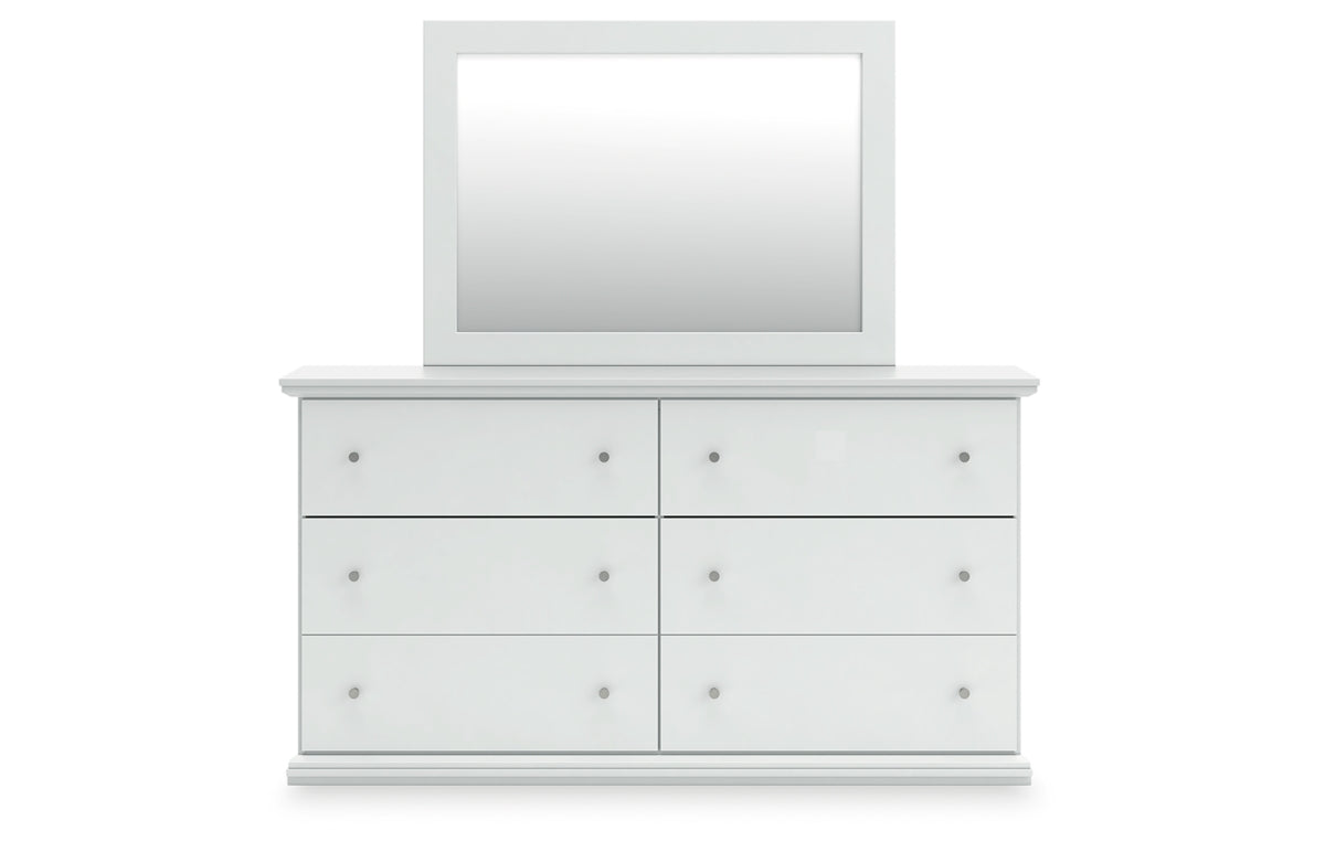 Bostwick Shoals Queen Panel Bed with Mirrored Dresser, Chest and Nightstand