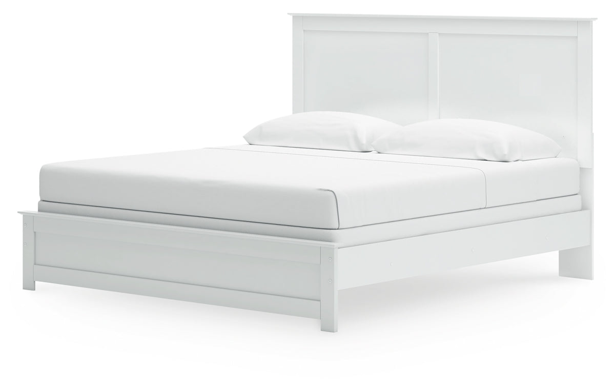 Bostwick Shoals King Panel Bed with Mirrored Dresser and Chest