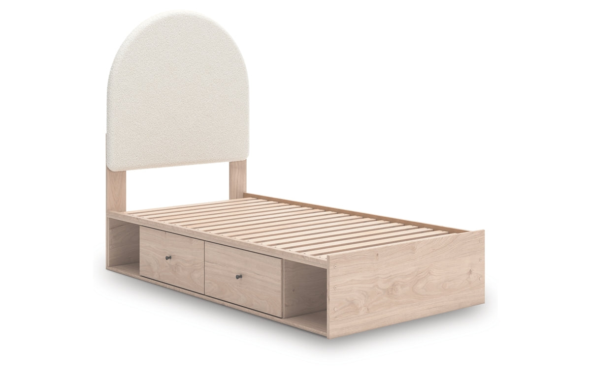 Arloster Twin Upholstered Panel Bed with Storage