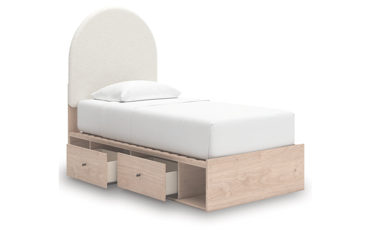 Arloster Twin Upholstered Panel Bed with Storage