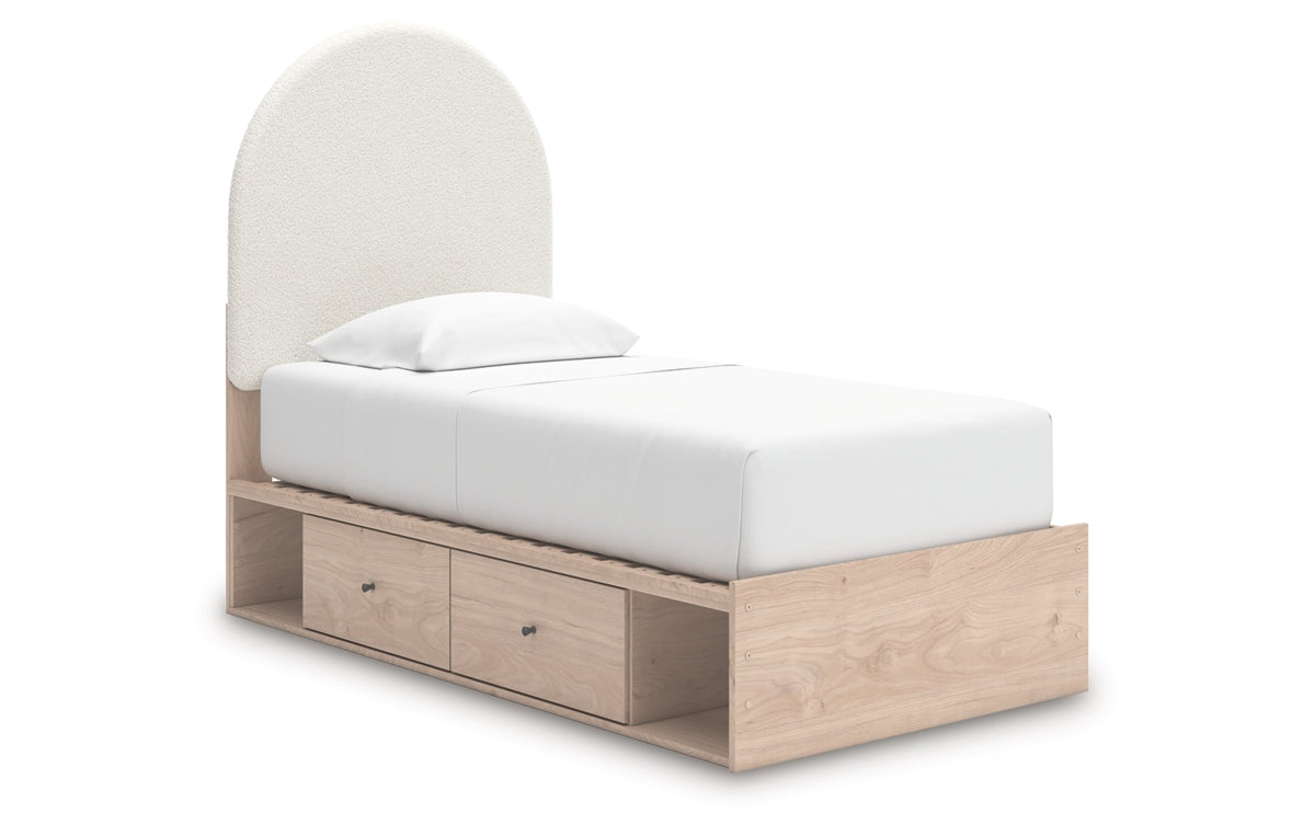 Arloster Twin Upholstered Panel Bed with Storage