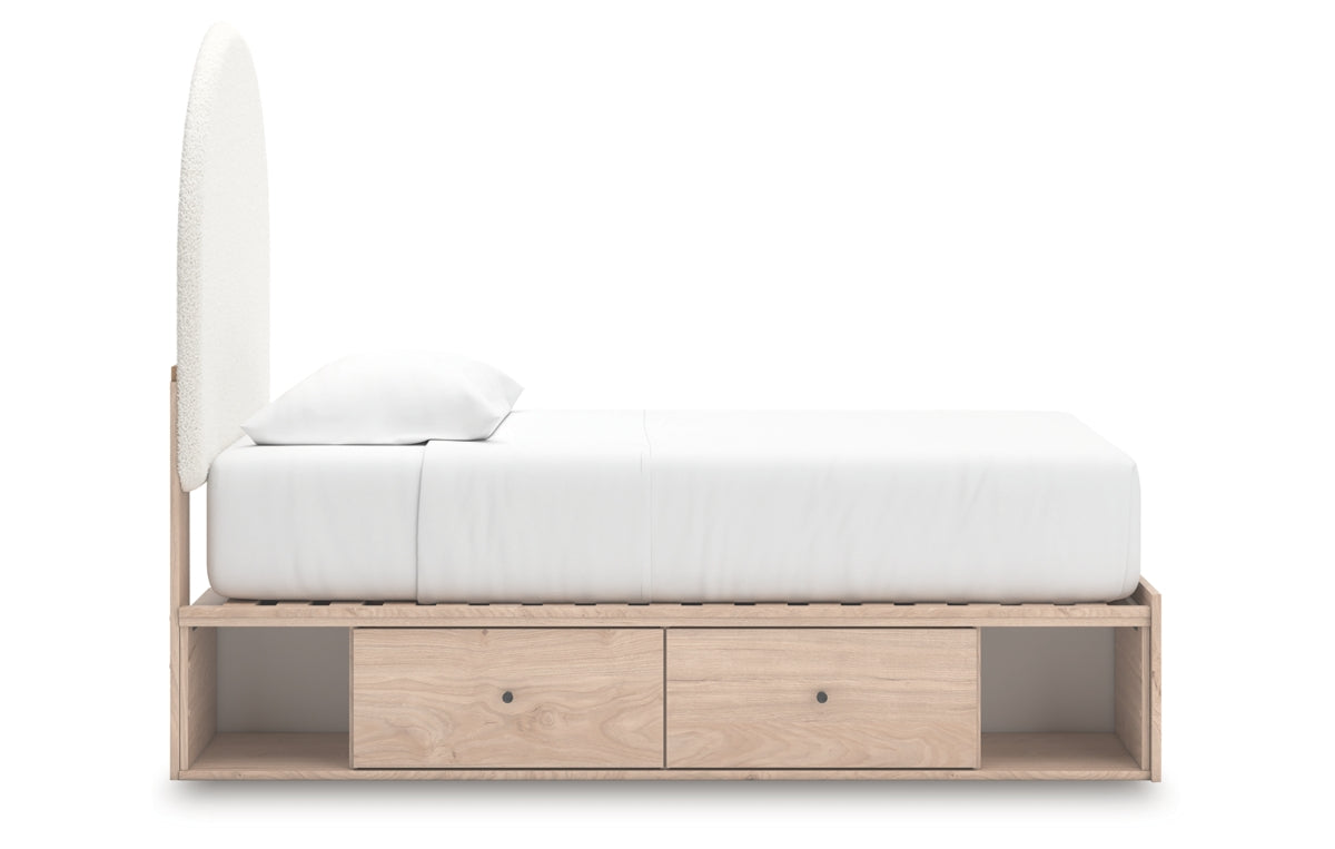 Arloster Twin Upholstered Panel Bed with Storage