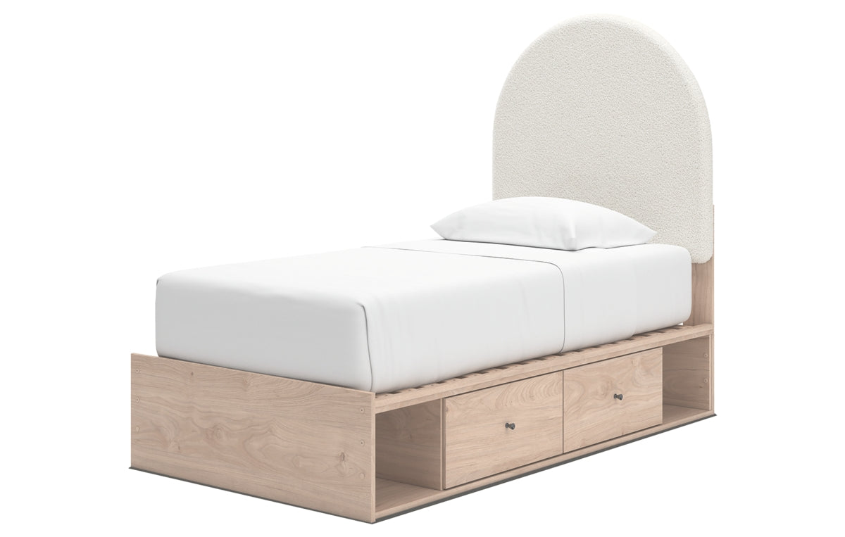 Arloster Twin Upholstered Panel Bed with Storage