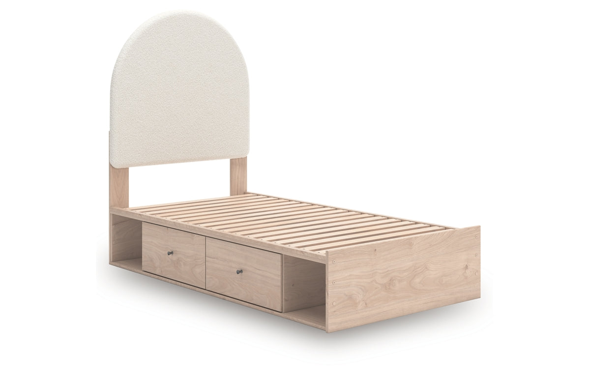 Arloster Twin Upholstered Panel Bed with Storage