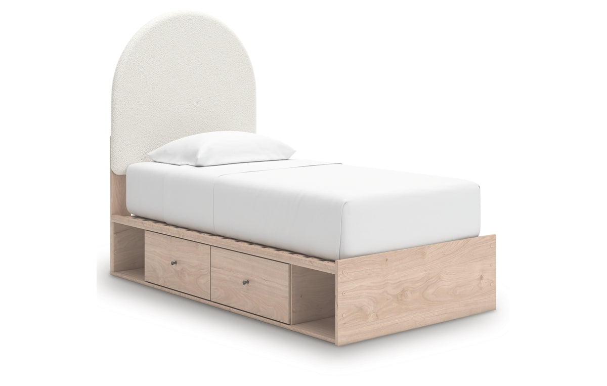 Arloster Twin Upholstered Panel Bed with Storage