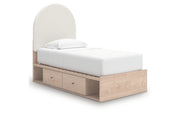 Arloster Twin Upholstered Panel Bed with Storage