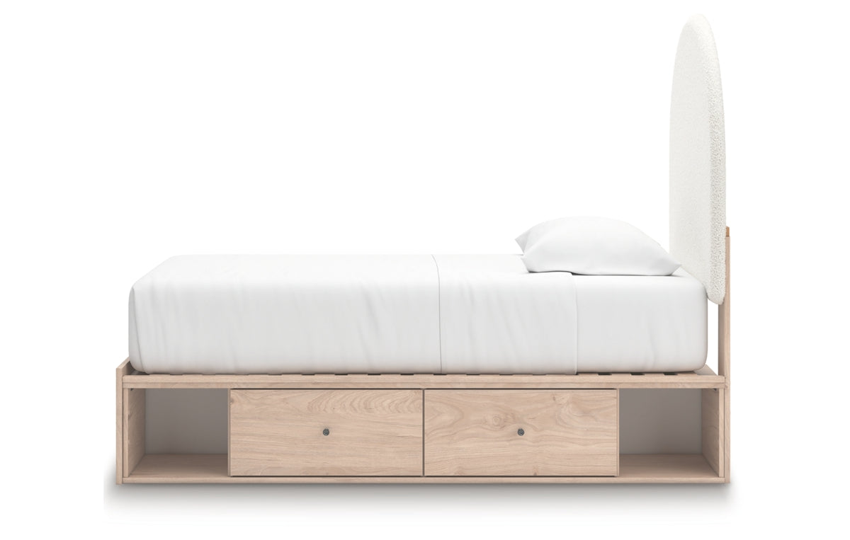 Arloster Twin Upholstered Panel Bed with Storage