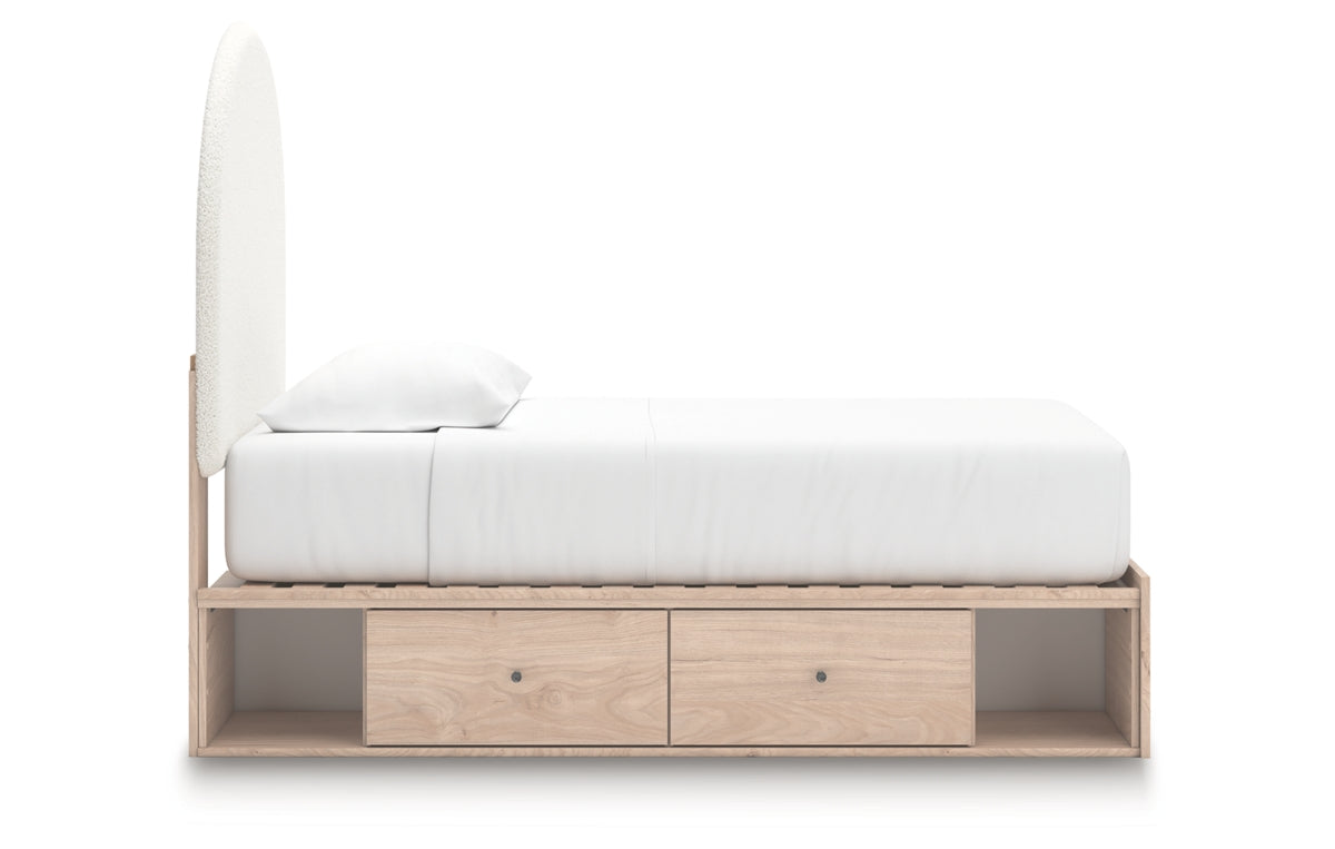 Arloster Twin Upholstered Panel Bed with Storage