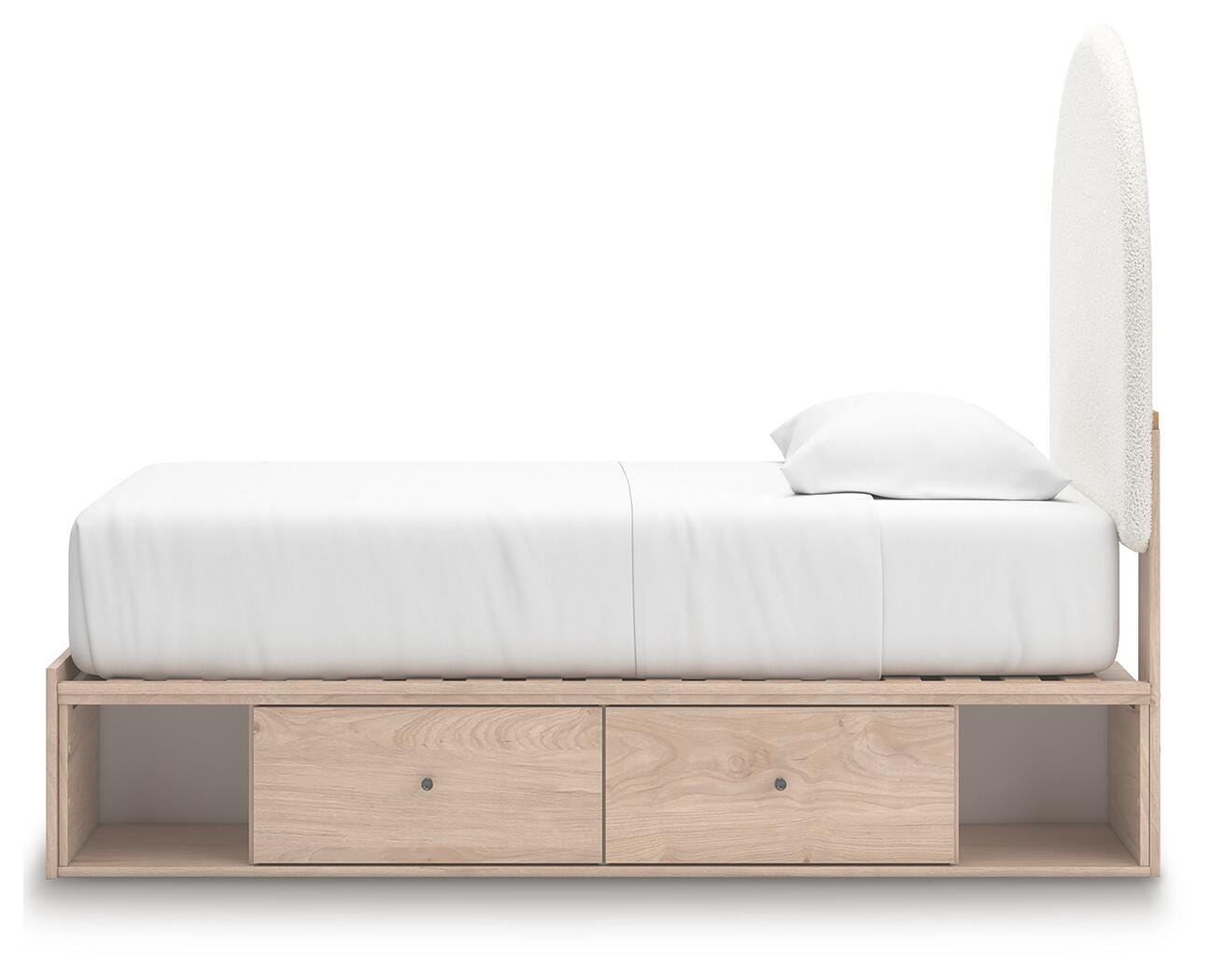 Arloster Twin Upholstered Panel Bed with Storage