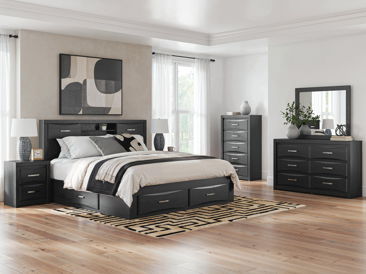 Stabotta King Bookcase Bed with Storage
