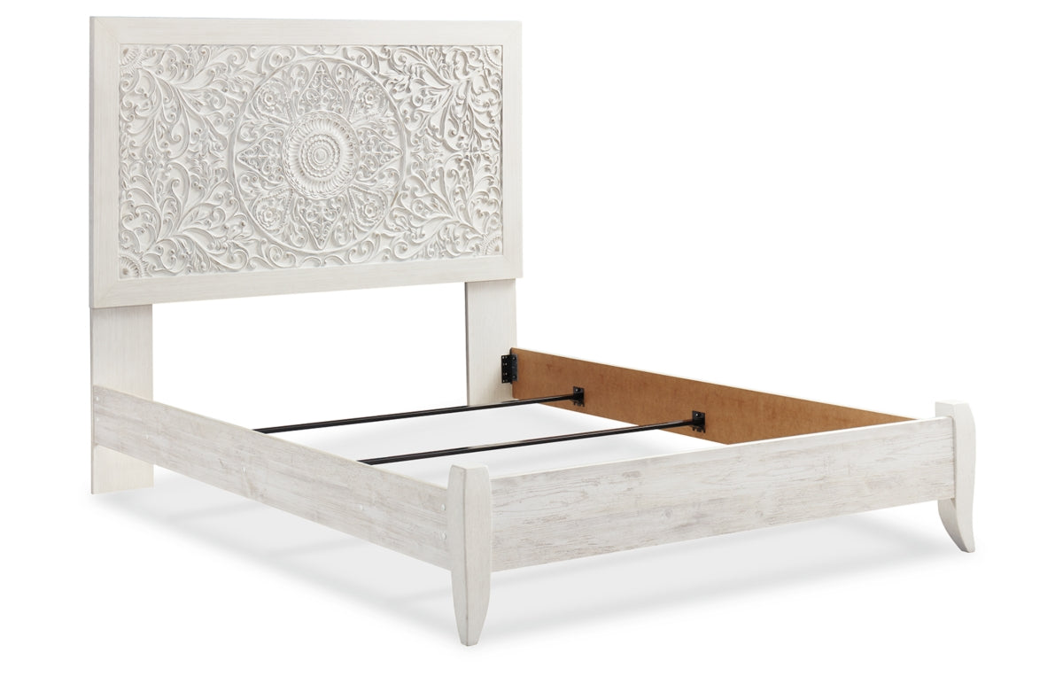 Paxberry Queen Panel Bed with Mirrored Dresser, Chest and Nightstand