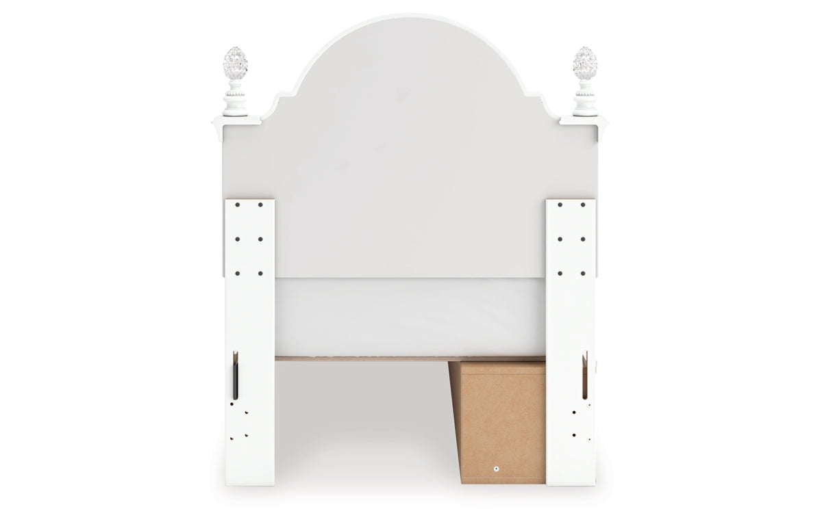 Kozlani Twin Upholstered Panel Storage Bed, Dresser and Mirror