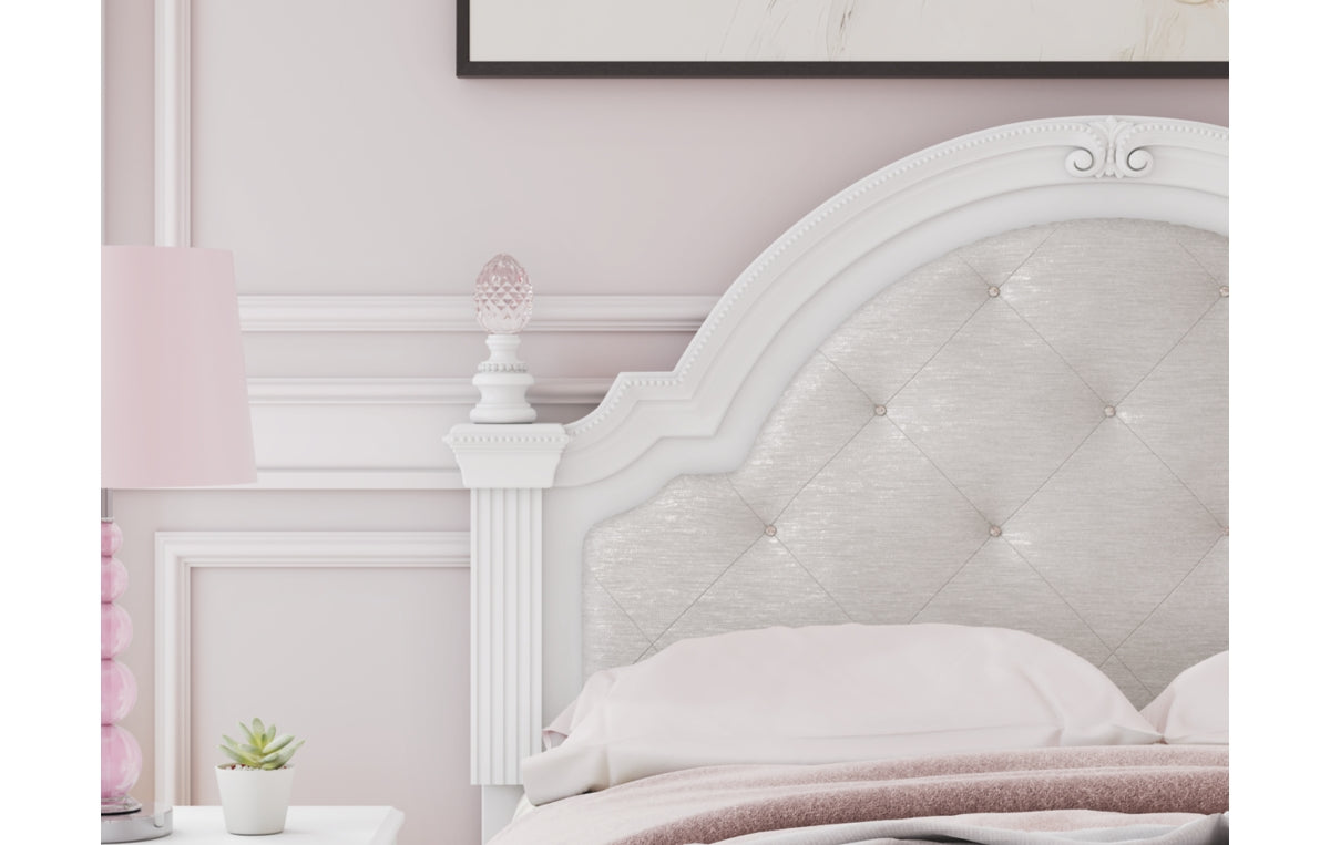 Kozlani Full Upholstered Panel Storage Bed, Dresser and Mirror
