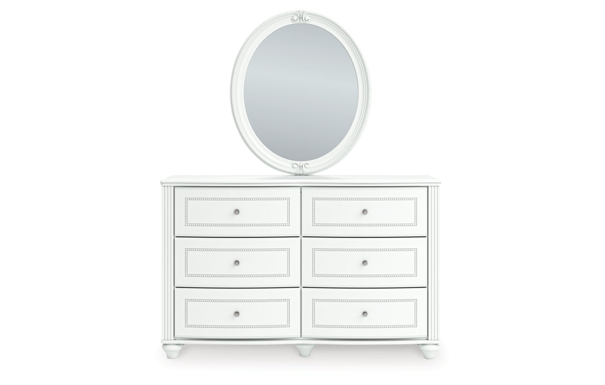 Kozlani Full Upholstered Panel Storage Bed, Dresser, Mirror and Nightstand