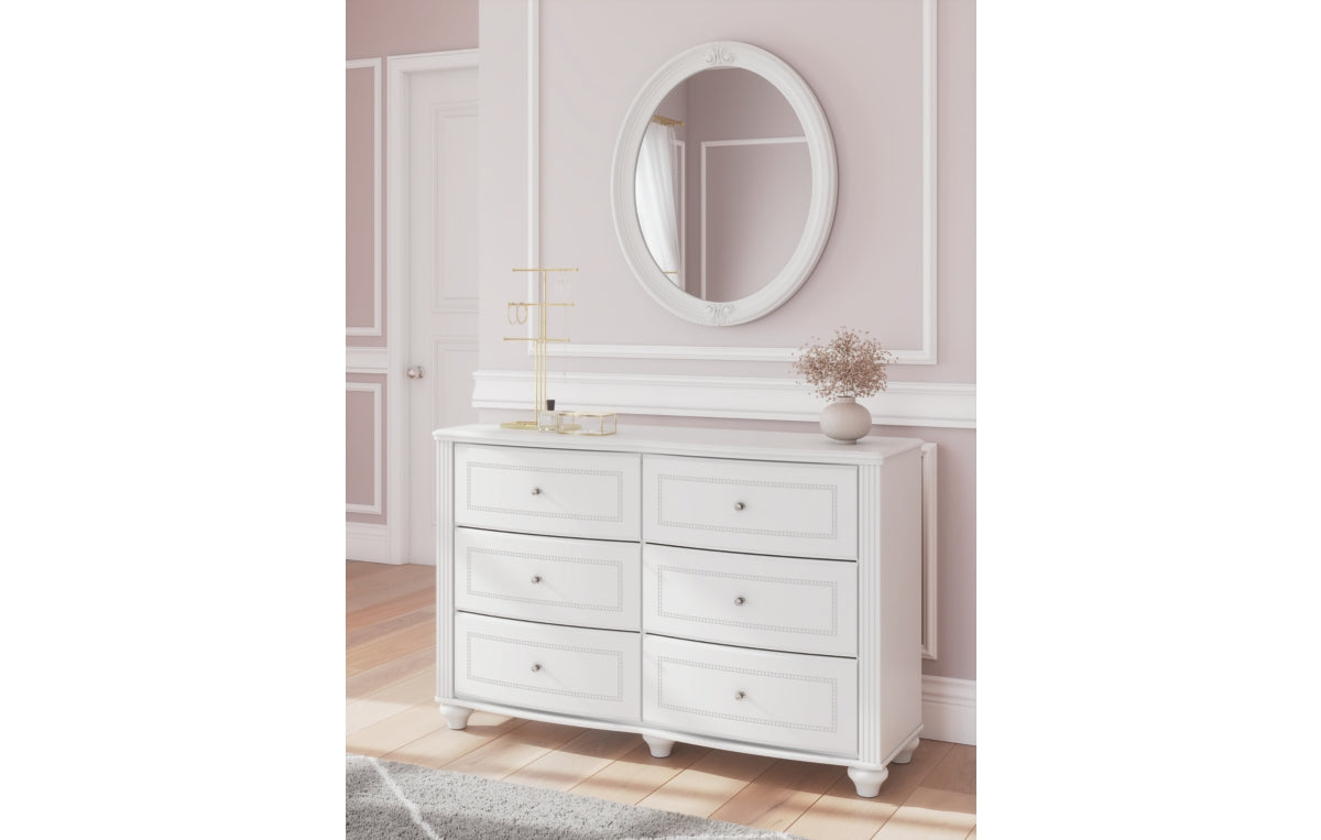 Kozlani Twin Upholstered Panel Storage Bed, Dresser, Mirror and Nightstand