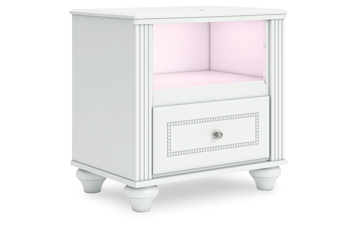 Kozlani Twin Upholstered Panel Storage Bed, Dresser, Mirror and Nightstand