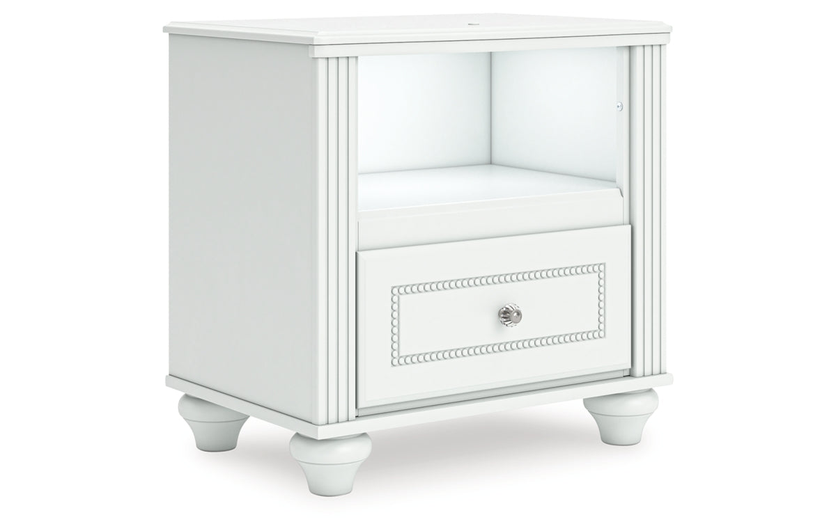 Kozlani Twin Upholstered Panel Storage Bed, Dresser, Mirror and Nightstand
