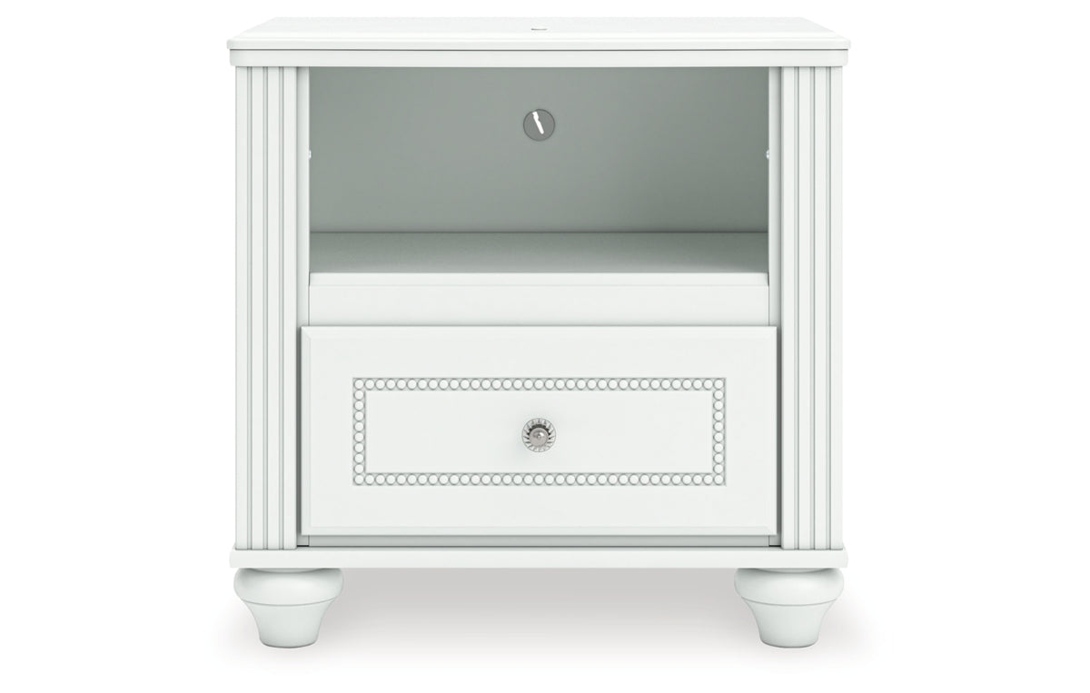 Kozlani Twin Upholstered Panel Storage Bed, Dresser, Mirror and Nightstand