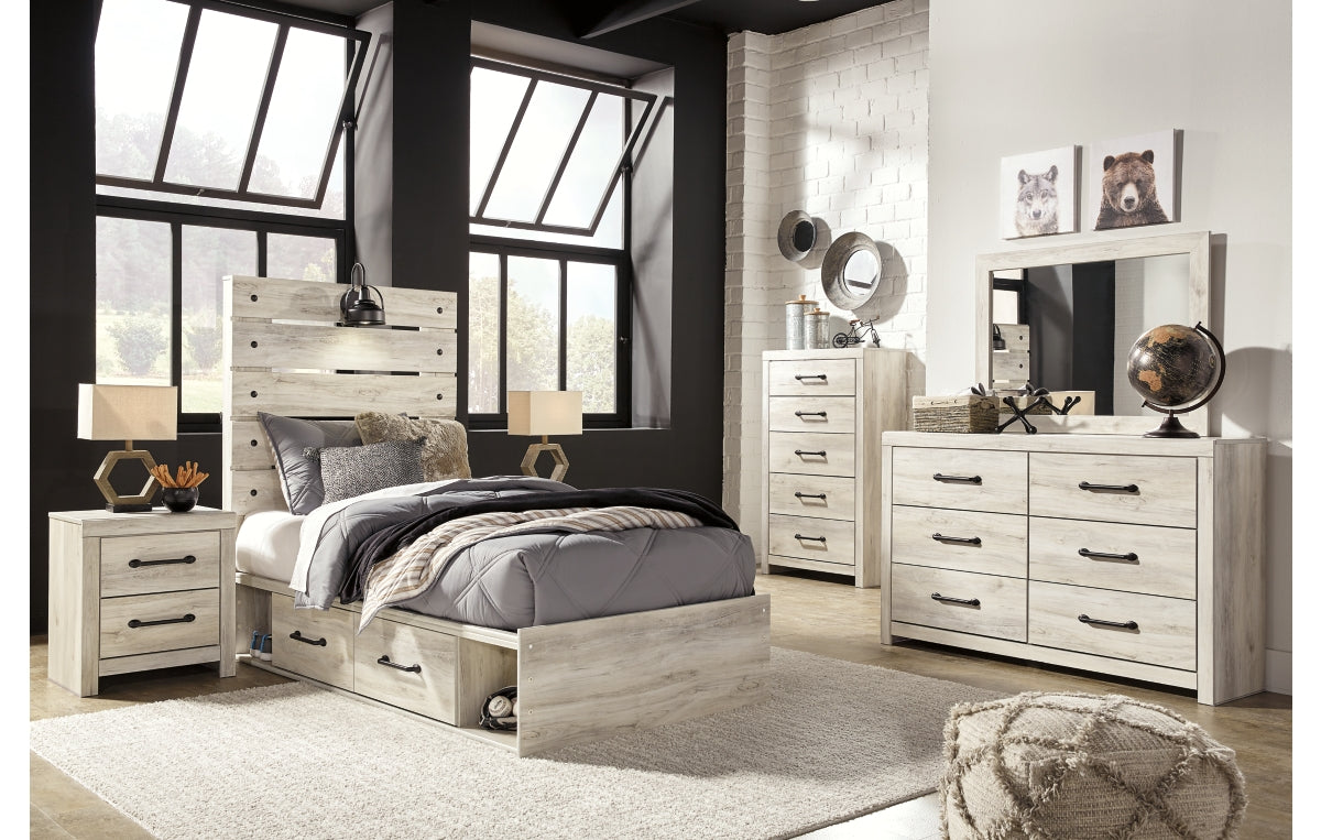 Cambeck Twin Panel Bed with 2 Storage Drawers
