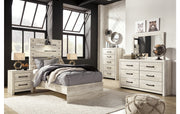 Cambeck Twin Panel Bed with Mirrored Dresser, Chest and Nightstand