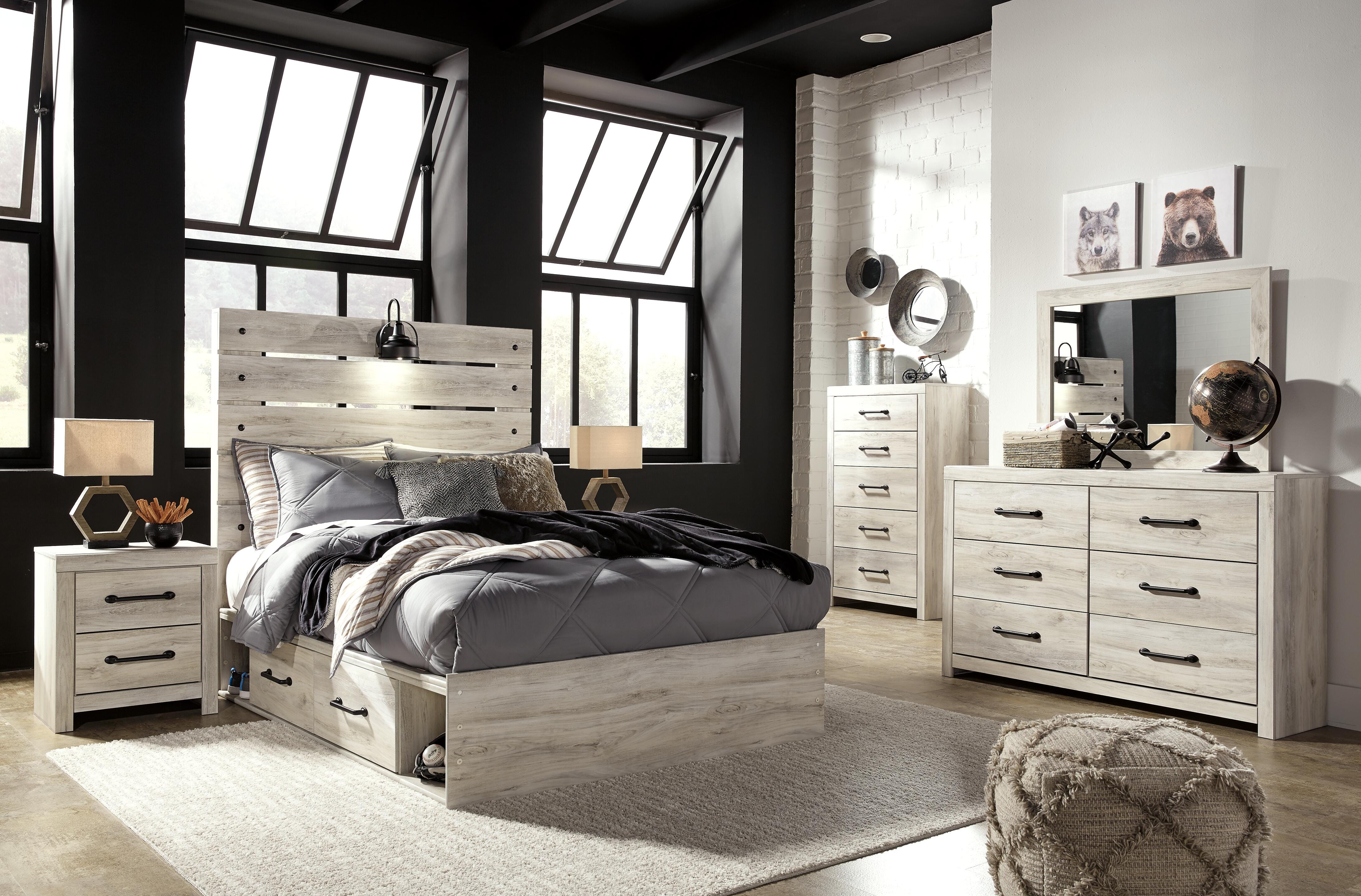 Cambeck Full Panel Bed with 4 Storage Drawers