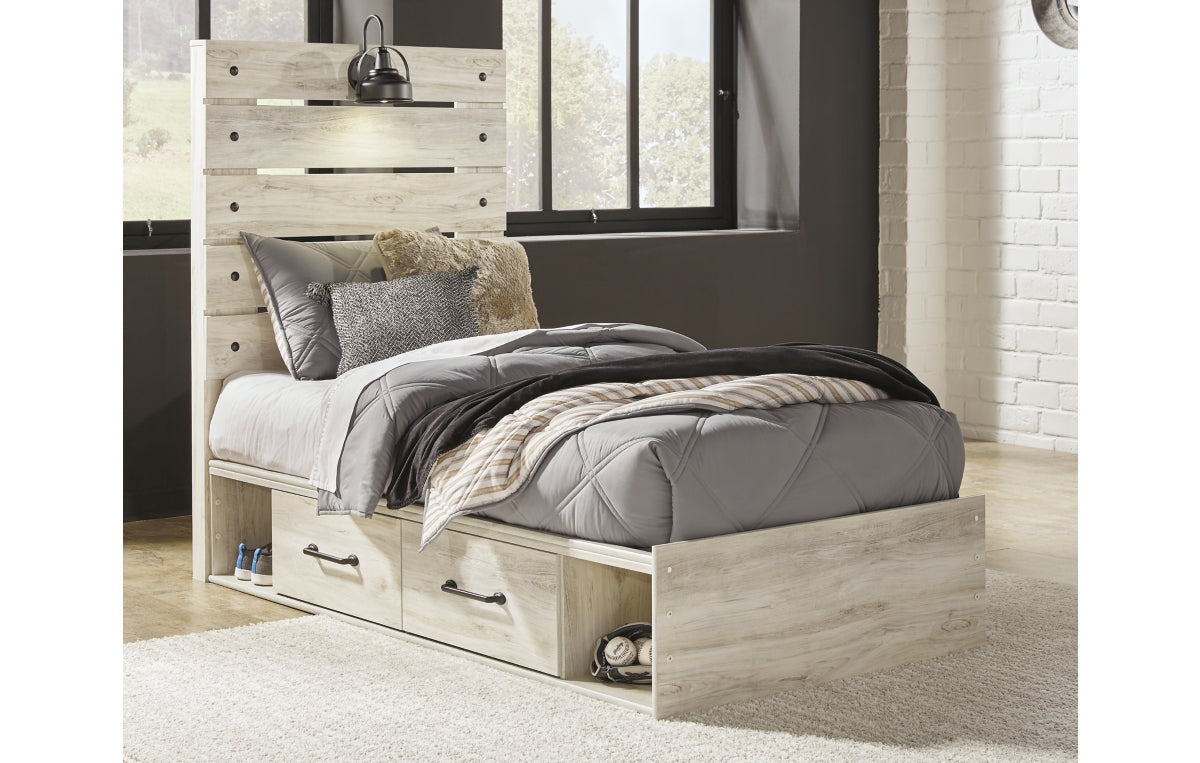 Cambeck Twin Panel Bed with 2 Storage Drawers