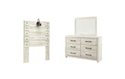 Cambeck Twin Panel Headboard with Mirrored Dresser