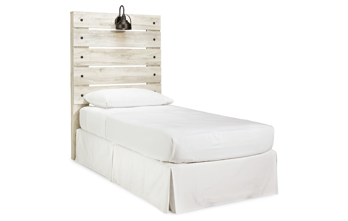 Cambeck Twin Panel Headboard with Mirrored Dresser and Chest