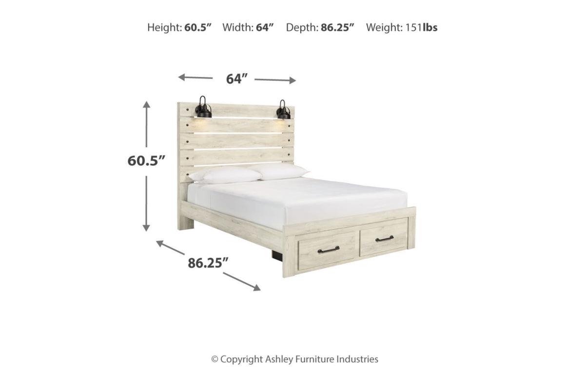 Cambeck Queen Panel Bed with 2 Storage Drawers