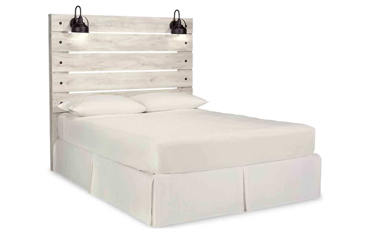 Cambeck Queen Panel Headboard with Mirrored Dresser, Chest and Nightstand
