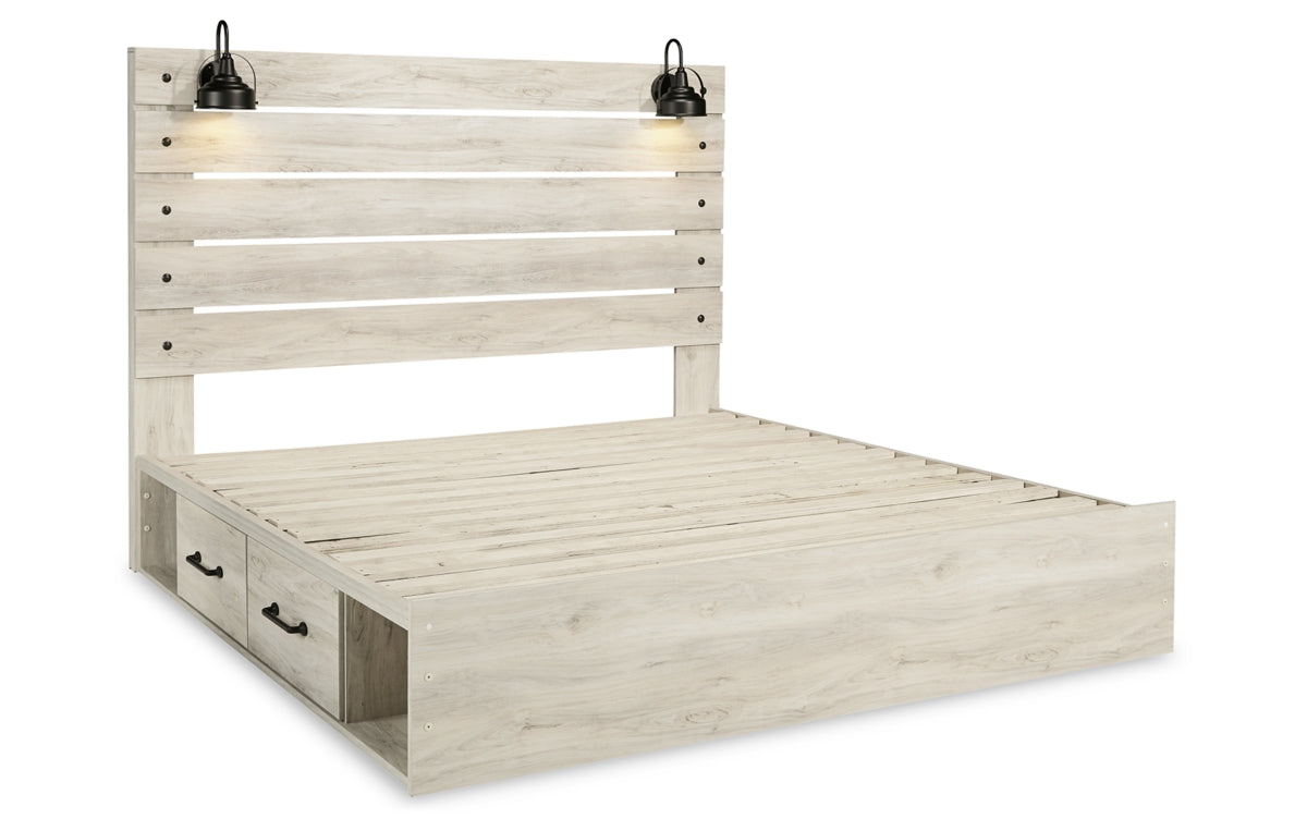 Cambeck King Panel Bed with 4 Storage Drawers
