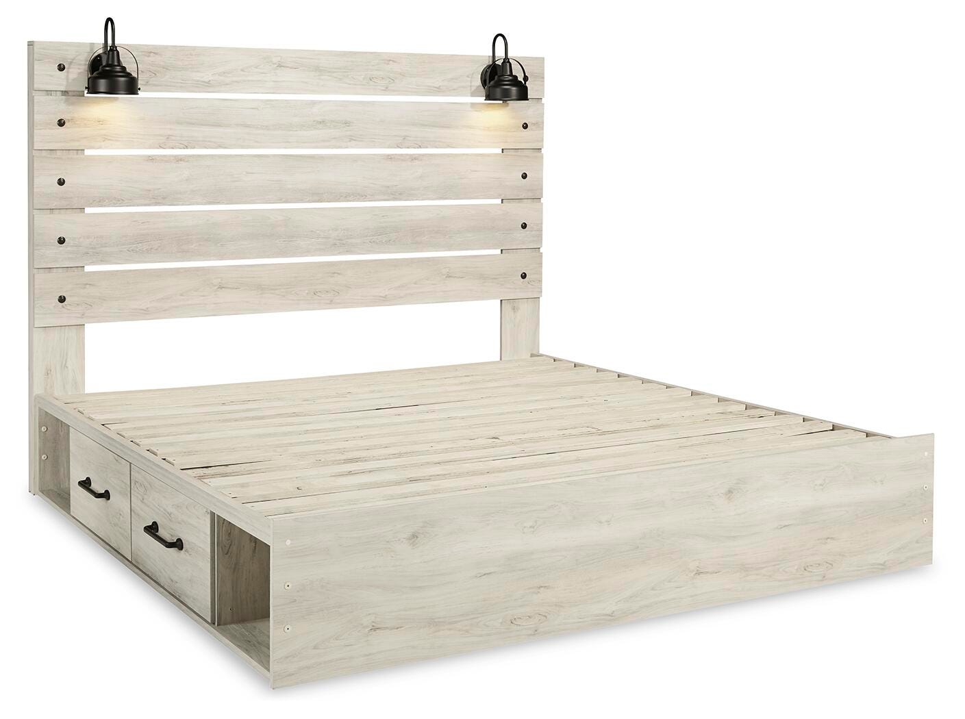 Cambeck King Panel Bed with 4 Storage Drawers