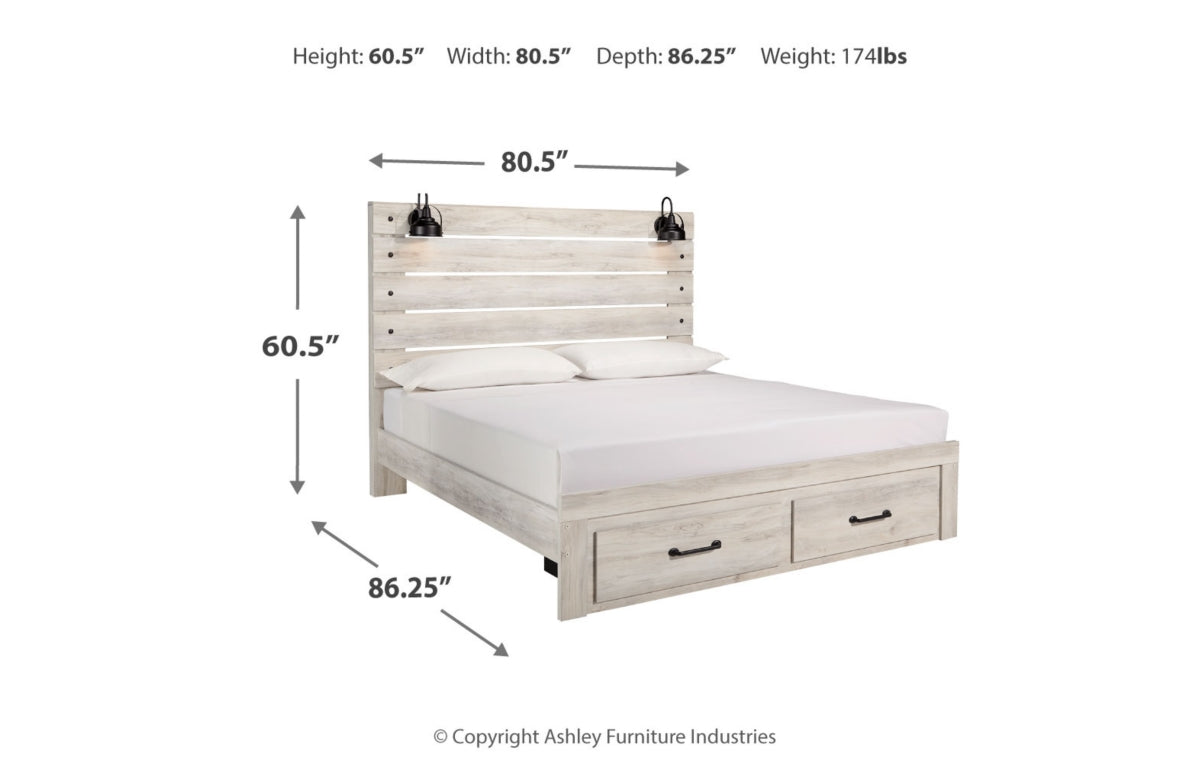 Cambeck King Panel Bed with 2 Storage Drawers
