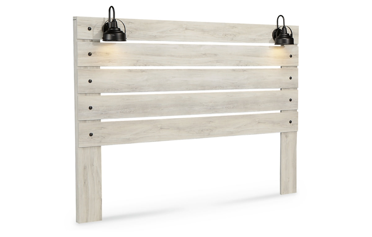 Cambeck King Panel Headboard with Mirrored Dresser, Chest and Nightstand
