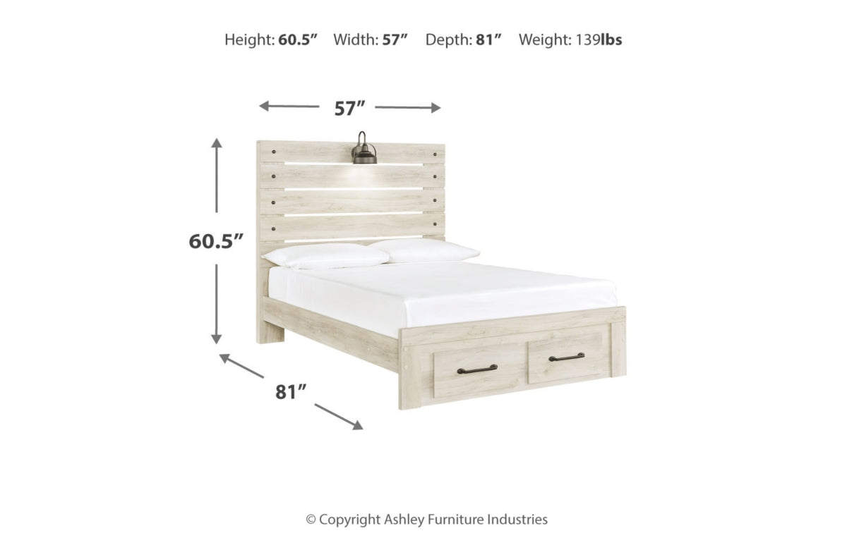 Cambeck Full Panel Bed with 2 Storage Drawers