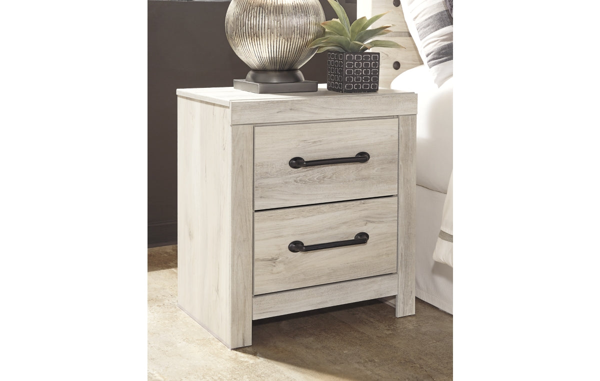Cambeck Twin Panel Headboard with Mirrored Dresser, Chest and Nightstand