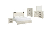 Cambeck King Panel Bed with Mirrored Dresser, Chest and Nightstand