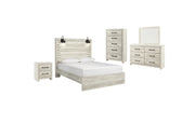 Cambeck Queen Panel Bed with Mirrored Dresser, Chest and Nightstand