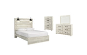 Cambeck Queen Panel Bed with Mirrored Dresser and Chest