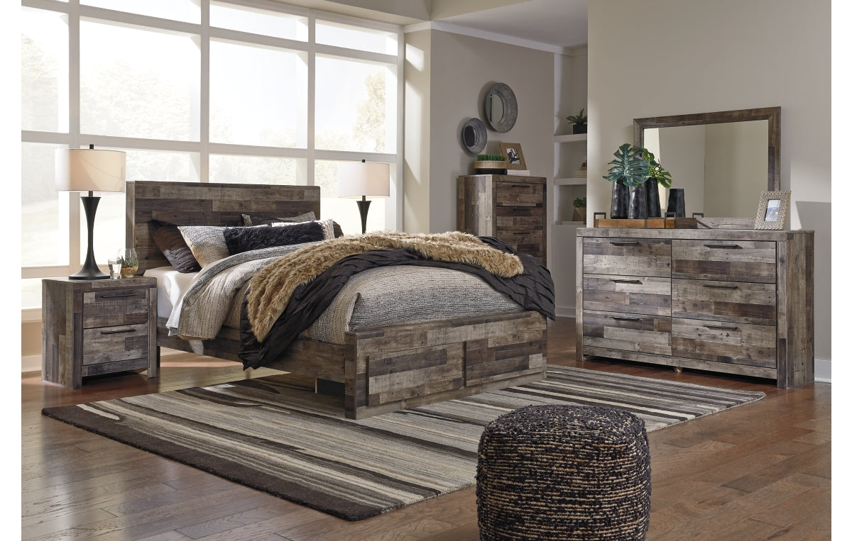 Derekson Queen Panel Bed with 2 Storage Drawers
