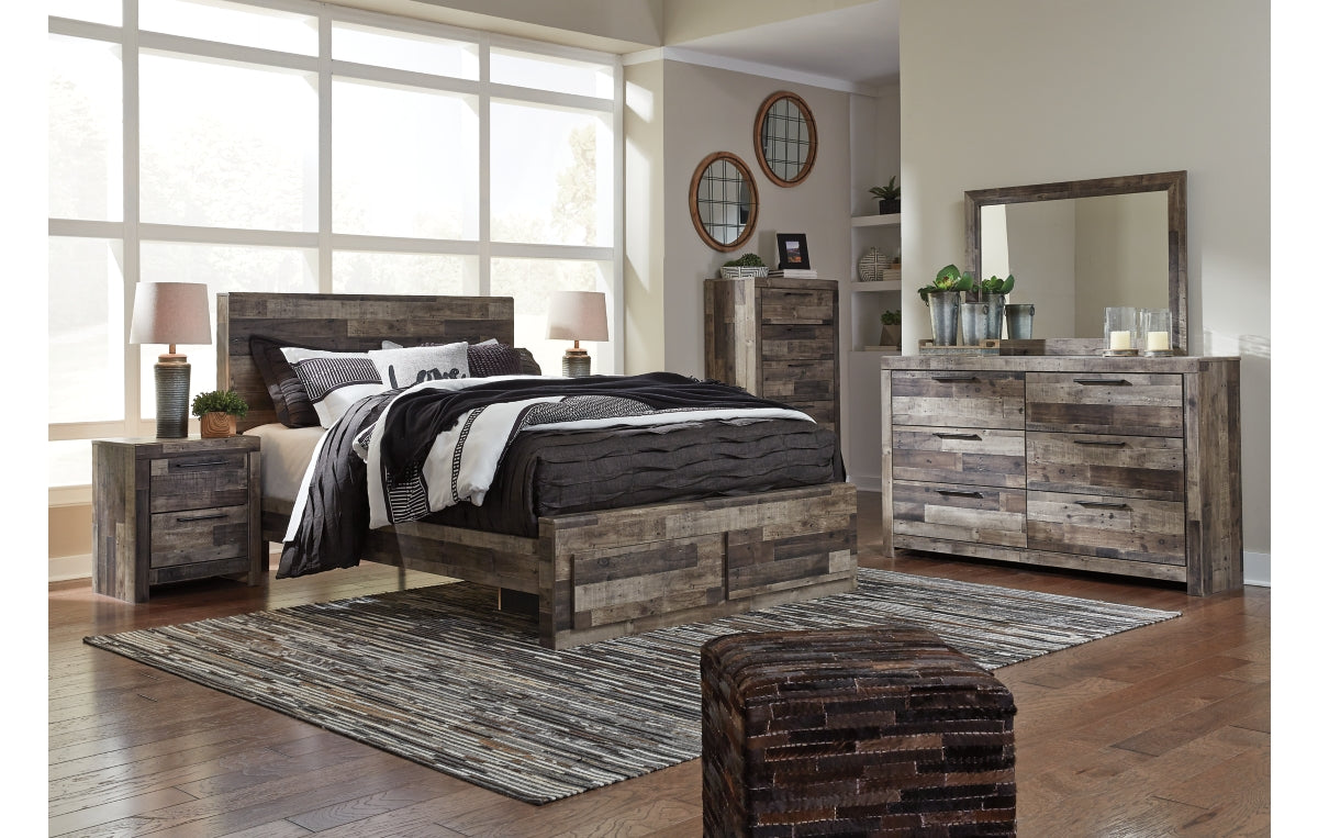 Derekson Queen Panel Bed with 2 Storage Drawers