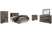 Derekson Queen/Full Panel Headboard with Mirrored Dresser, Chest and Nightstand
