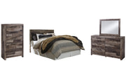 Derekson Queen/Full Panel Headboard with Mirrored Dresser and Chest