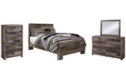 Derekson Full Panel Bed with Mirrored Dresser and Chest