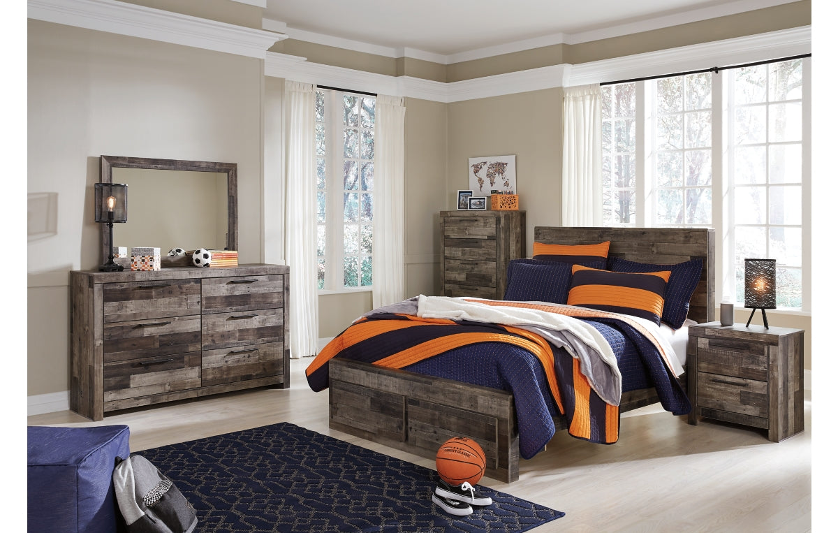 Derekson Full Panel Bed with 2 Storage Drawers